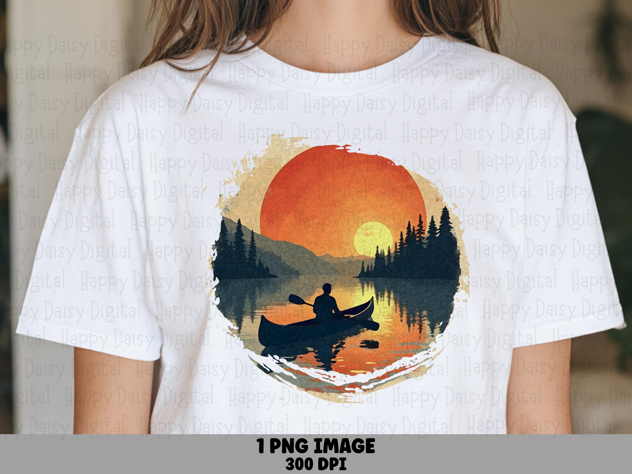 Canoe Rustic Png, Vintage Voyage Design | Sublimation Graphic - Distressed Lettering, 300 DPI Commercial Use