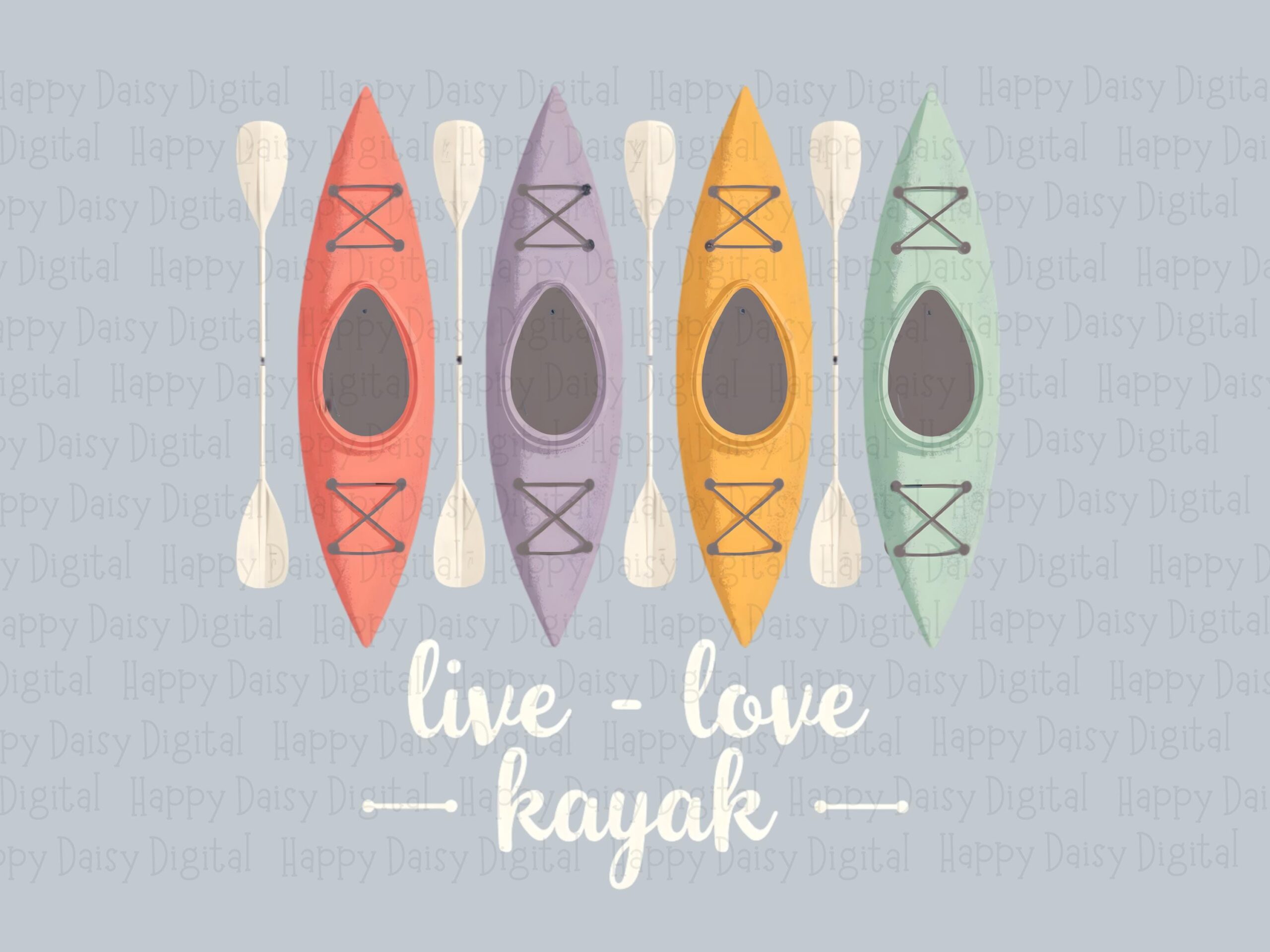 Kayak Row PNG Design, Arched Live Love Quote File | Kayaker Silhouette, Transparent 300 DPI, Commercial Use - Image 2