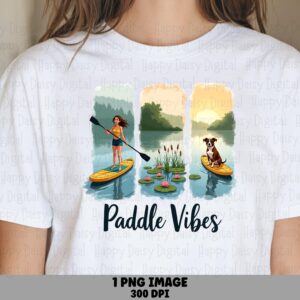 Paddle Vibes, Duo Icon Clipart - Wave Graphic | Sublimation PNG, Commercial Use, For POD Sellers, 300 DPI