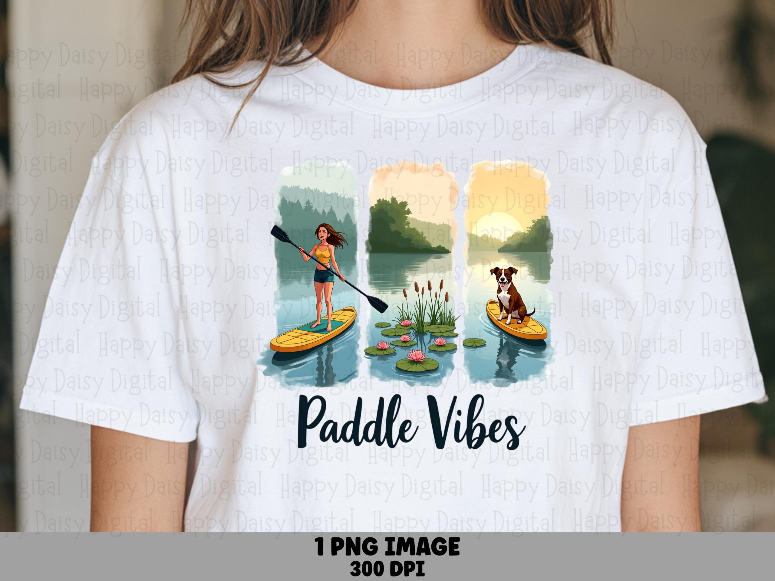 Paddle Vibes, Duo Icon Clipart - Wave Graphic | Sublimation PNG, Commercial Use, For POD Sellers, 300 DPI
