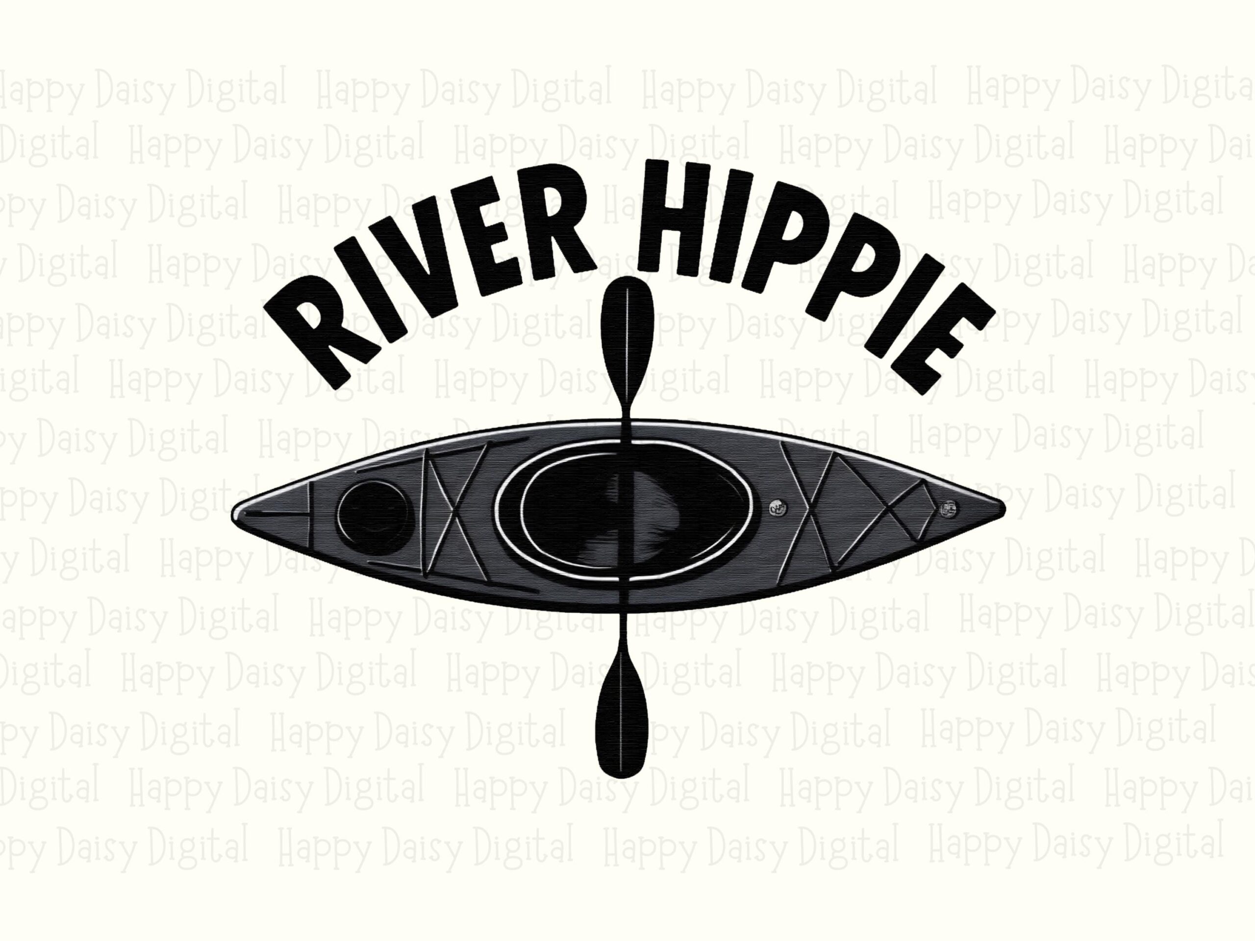 River Hippie, Retro Sun Kayak PNG | Sublimation Graphic | 300 DPI Transparent, Commercial Use - Image 2