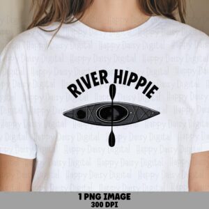 River Hippie, Retro Sun Kayak PNG | Sublimation Graphic | 300 DPI Transparent, Commercial Use