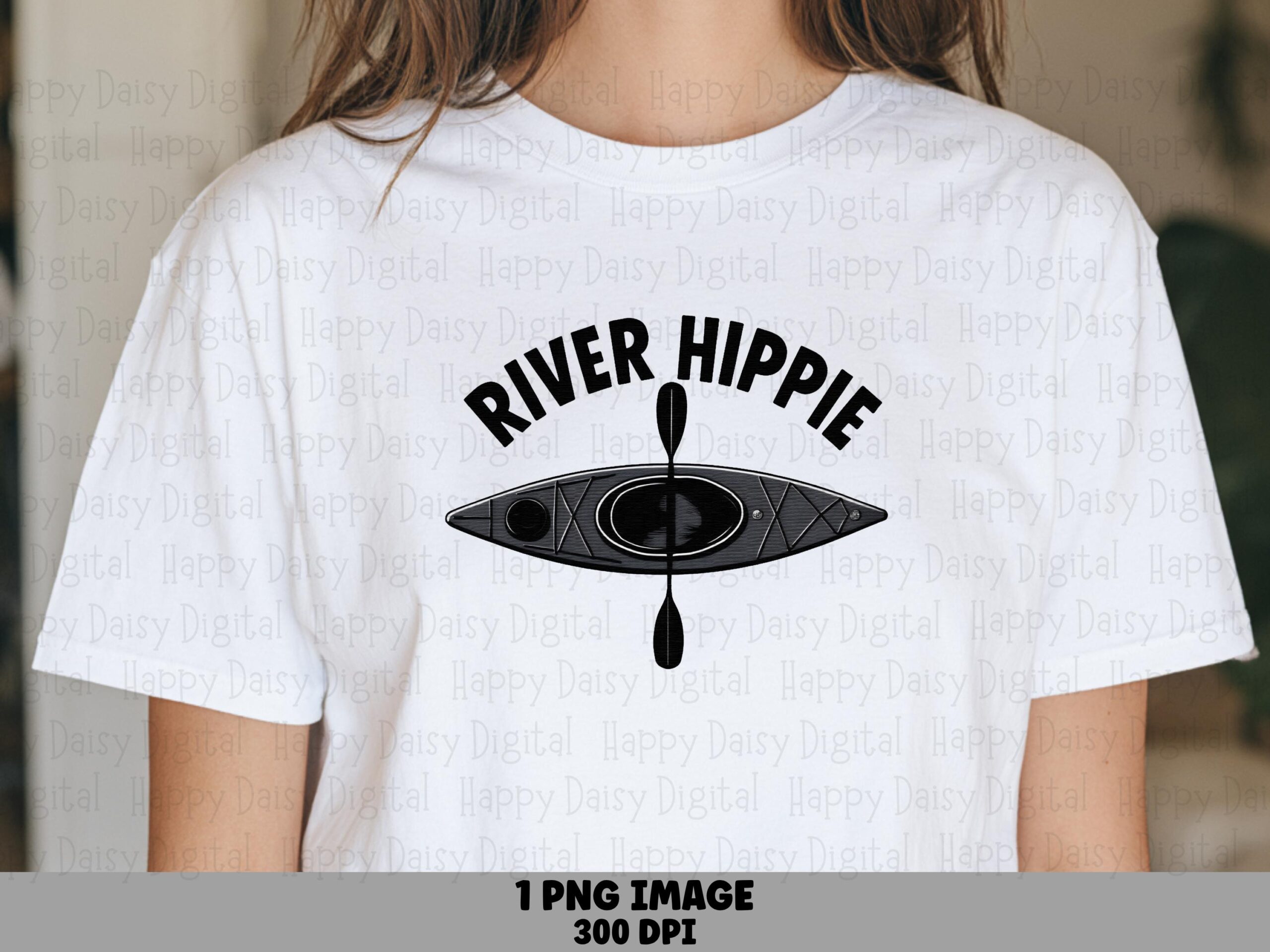 River Hippie, Retro Sun Kayak PNG | Sublimation Graphic | 300 DPI Transparent, Commercial Use
