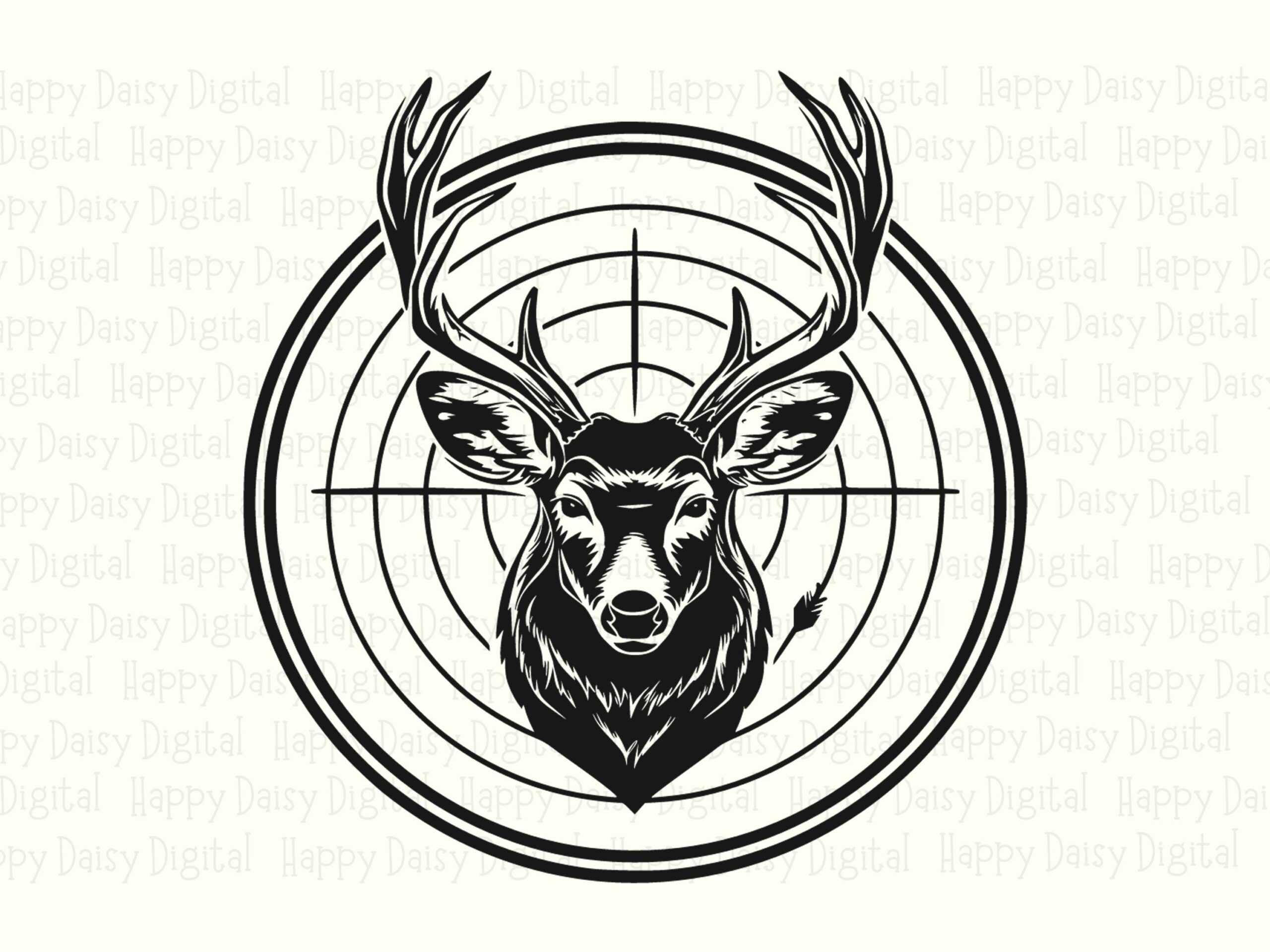 Buck Silhouette, Hunting Scope Crosshair Art | Transparent 300 DPI | Print-Ready, Sublimation, POD - Image 2