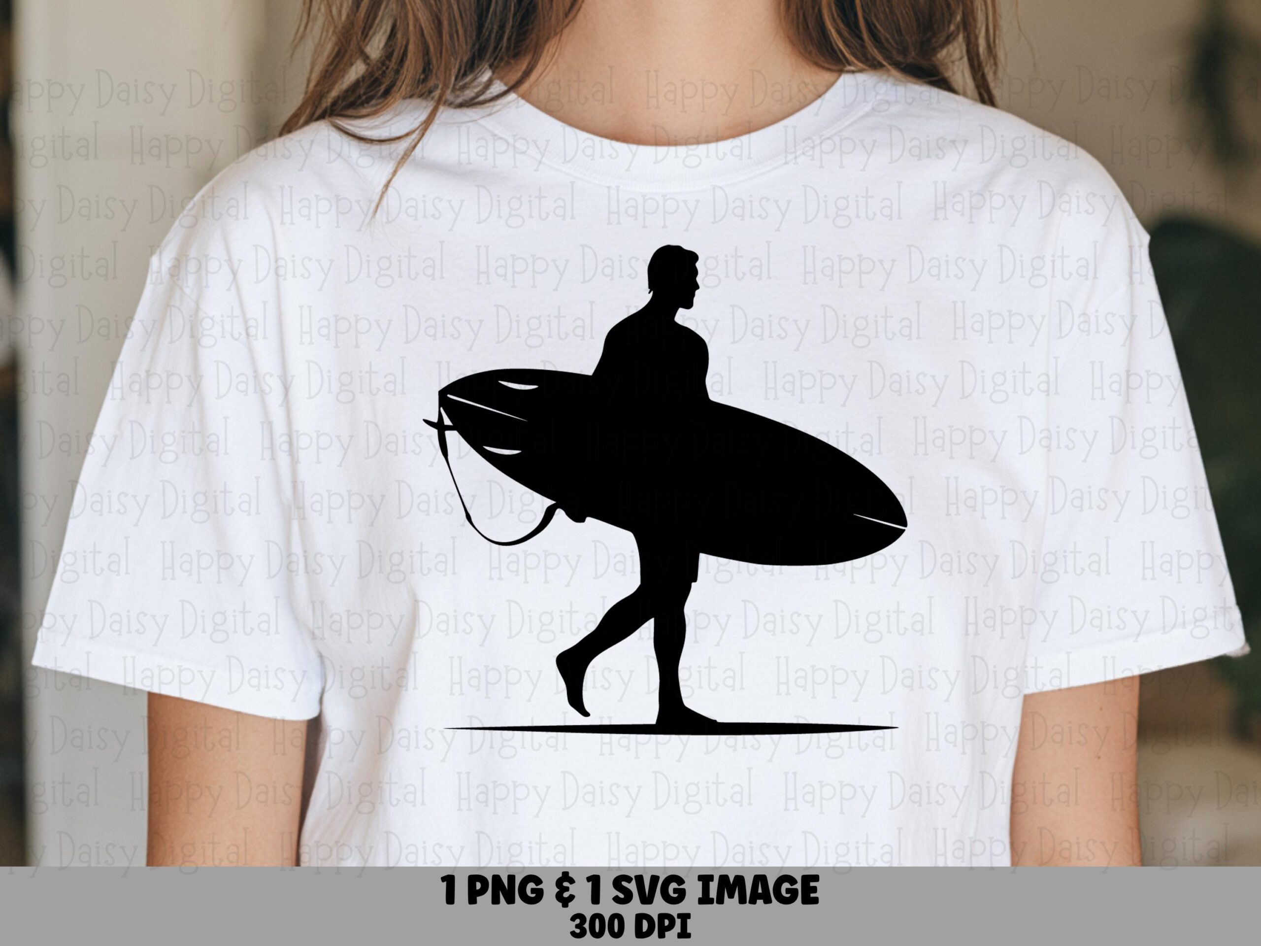 Surfer Silhouette PNG SVG | Sublimation Commercial Use POD