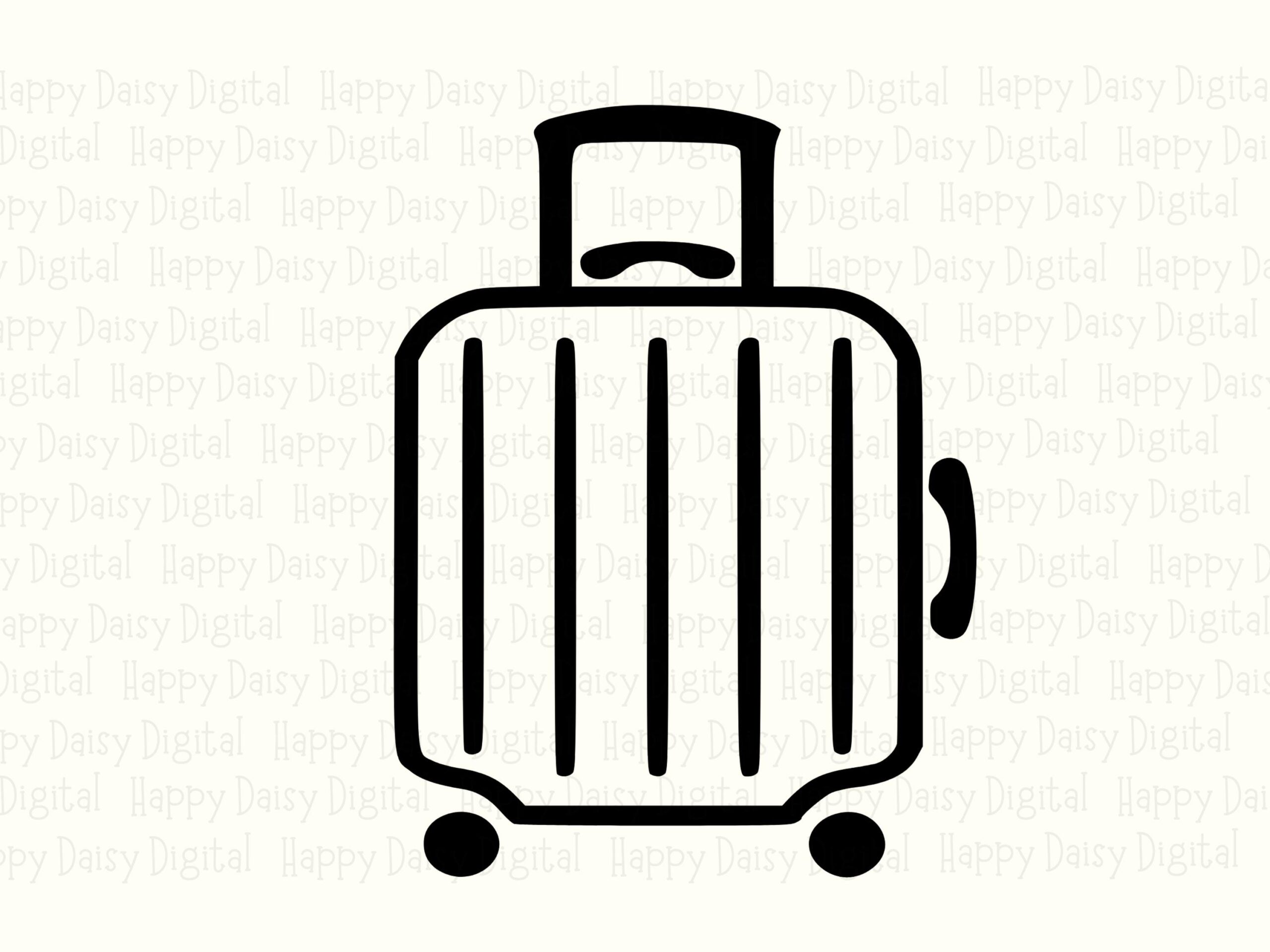 Rolling Suitcase PNG, Minimalist Line Art Icon | SVG File, Commercial License, For POD Sellers - 300 dpi - Image 2