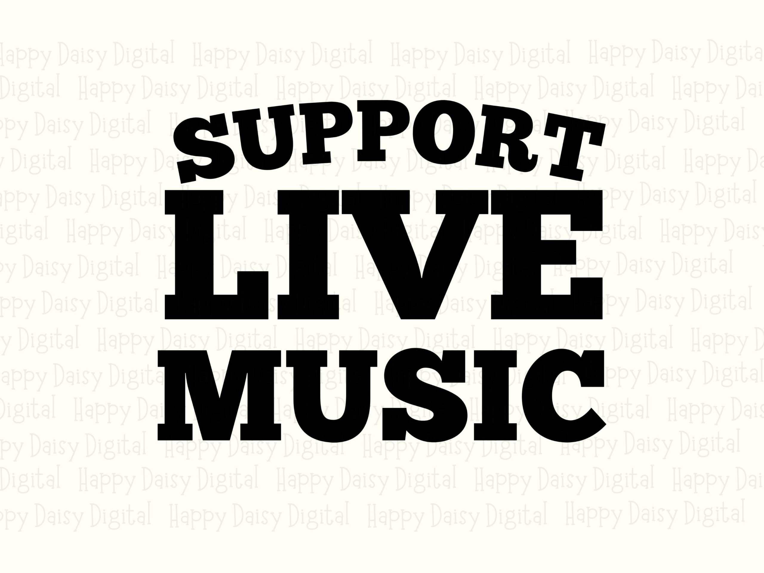 Support Live Music, Bold Slab Typography Bundle - SVG & PNG | Commercial Use, Print-Ready 300 DPI - Image 2