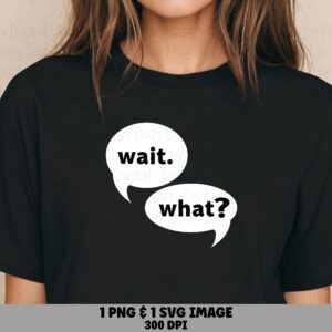 Wait What SVG, Sarcastic Speech Bubble Design Bundle, PNG File | 300 dpi, Sublimation, POD Use