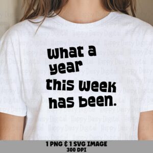 What A Year Svg, Sarcastic Tired Week Quote Graphic | PNG Bundle | 300 DPI, Cricut Canva Commercial Use