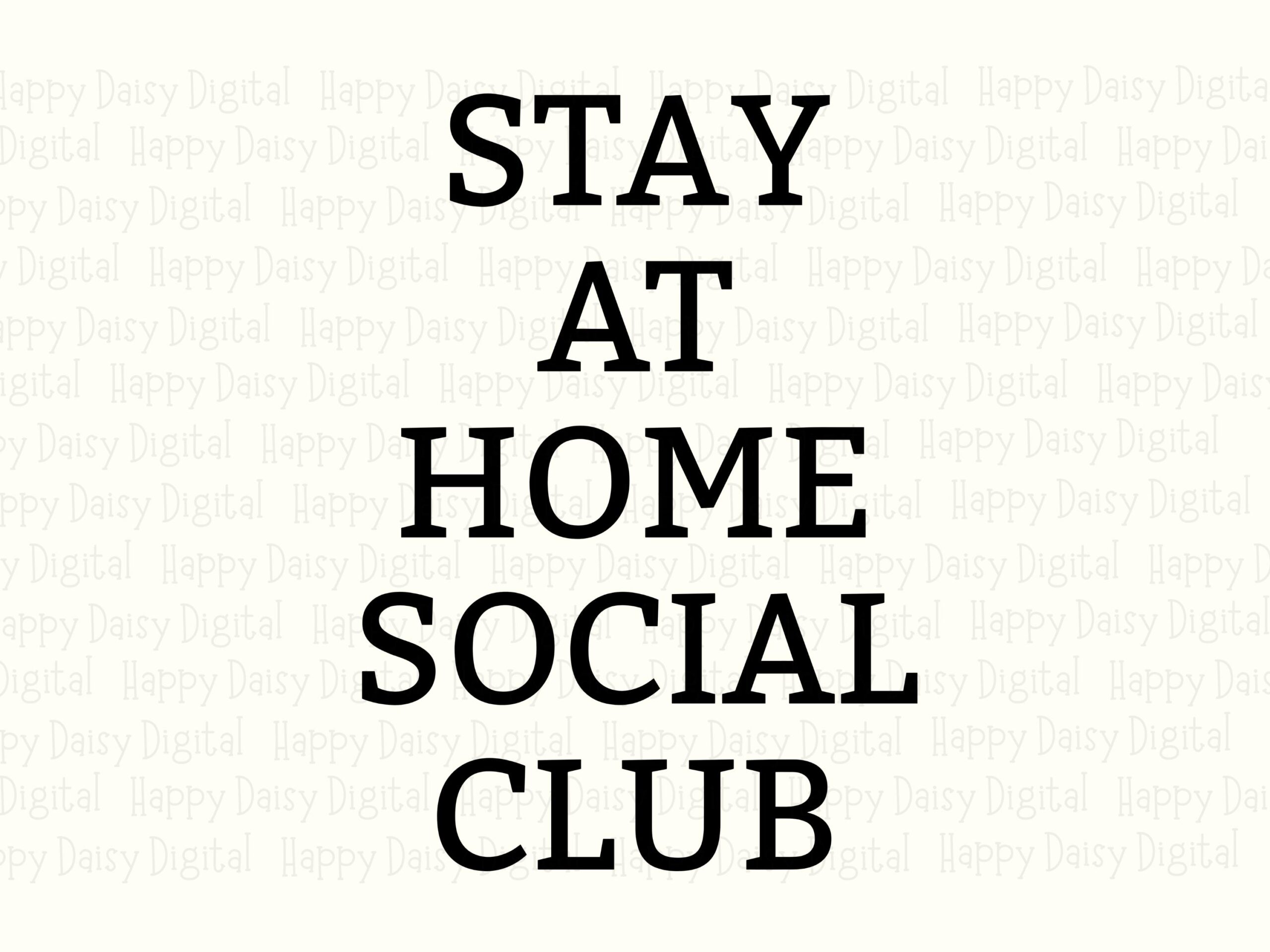 Stay At Home, Introvert Bundle | Black Serif Social Club Design, PNG+SVG, Commercial License - Image 2