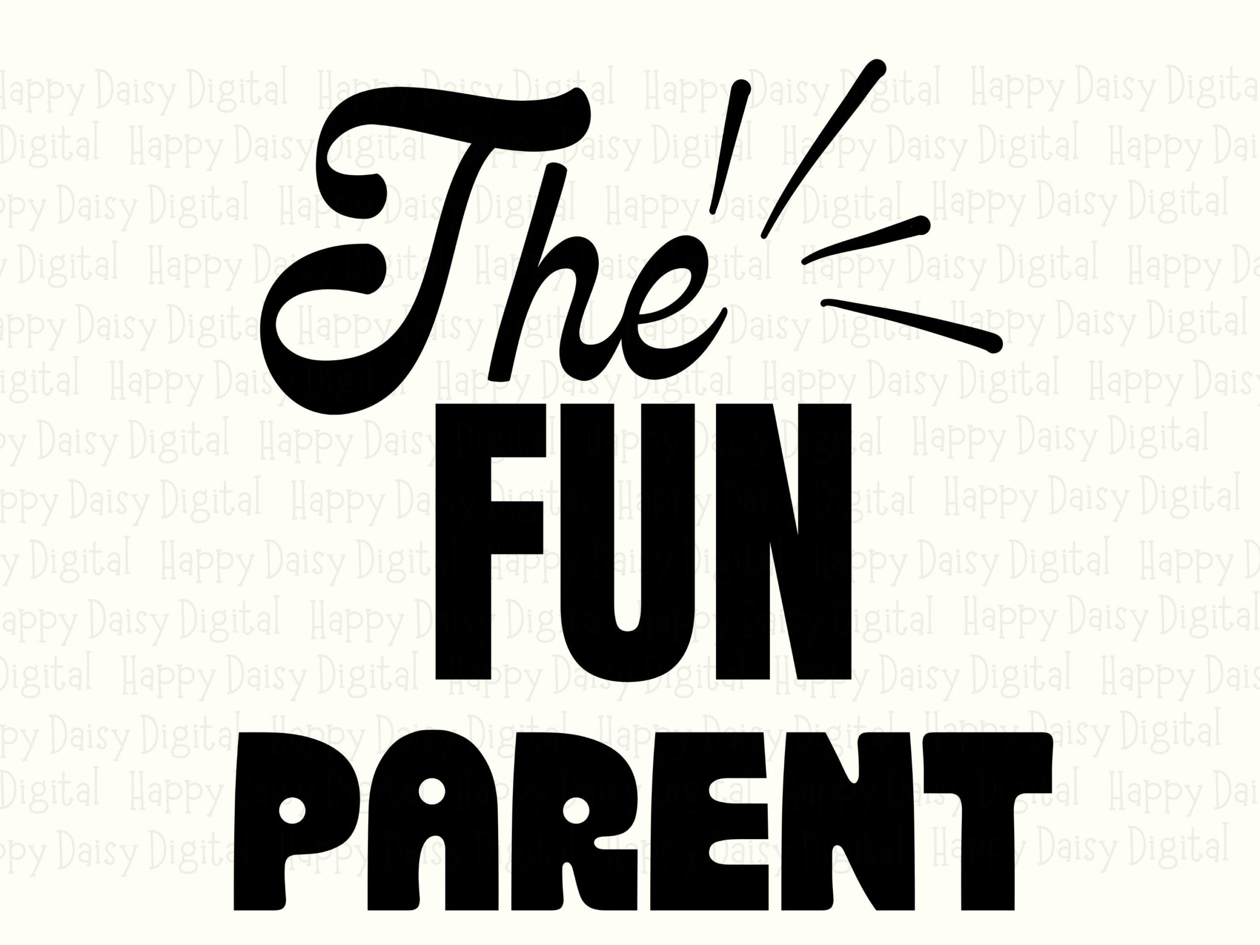 The Fun Parent, Retro Script SVG PNG Bundle | Sublimation, DTF Design - Cricut Silhouette Compatible - Image 2