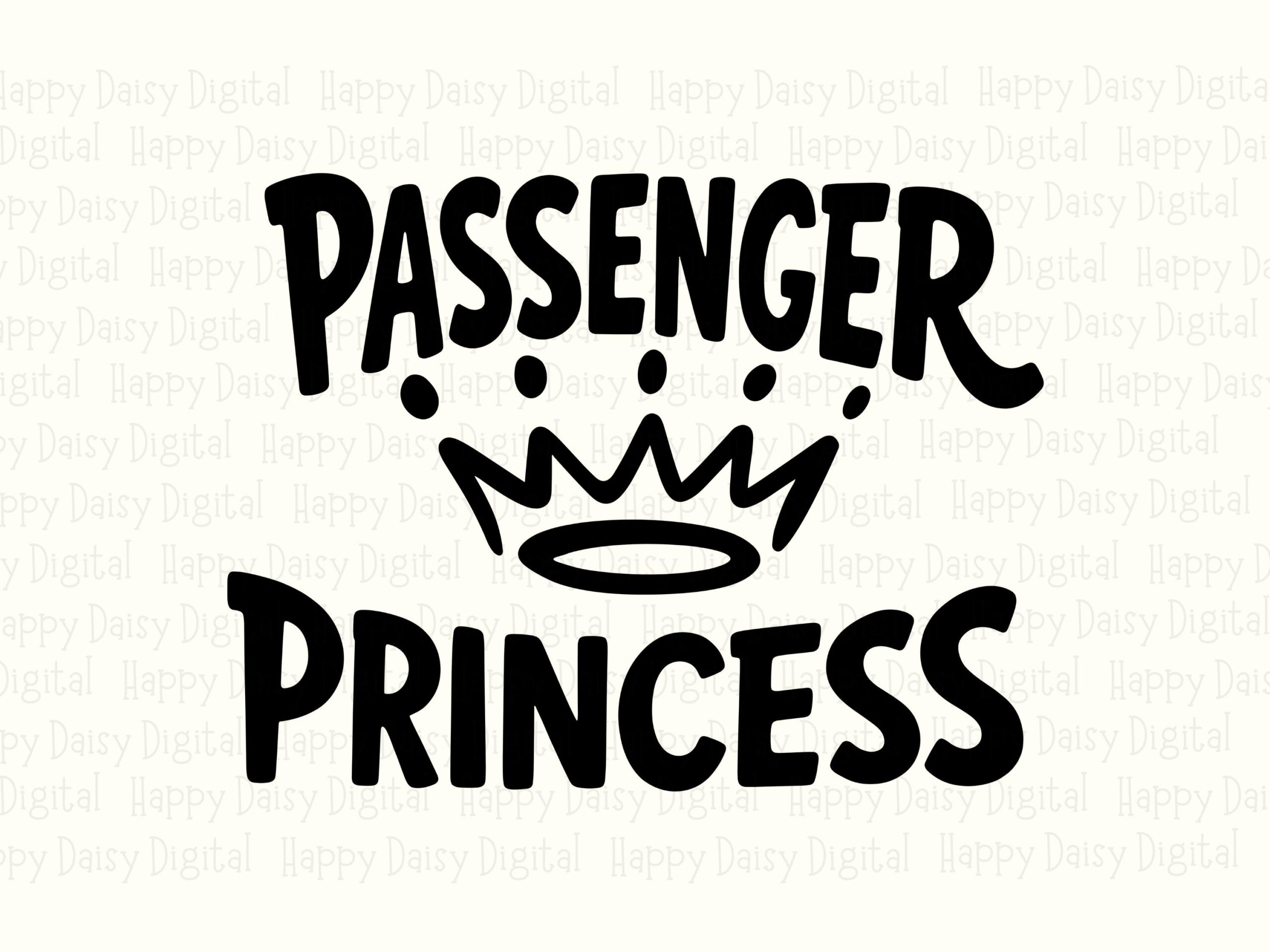 Passenger Princess SVG PNG Bundle, Crown Car Design, Bold Script Lettering (Commercial Use, 300 DPI) - Image 2