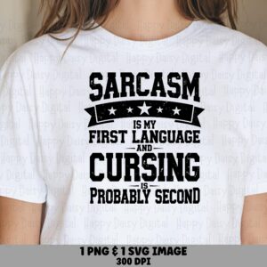 Sarcasm Svg, Distressed Banner Quote For POD, Png Cut File Bundle | Cricut, Silhouette | Commercial License