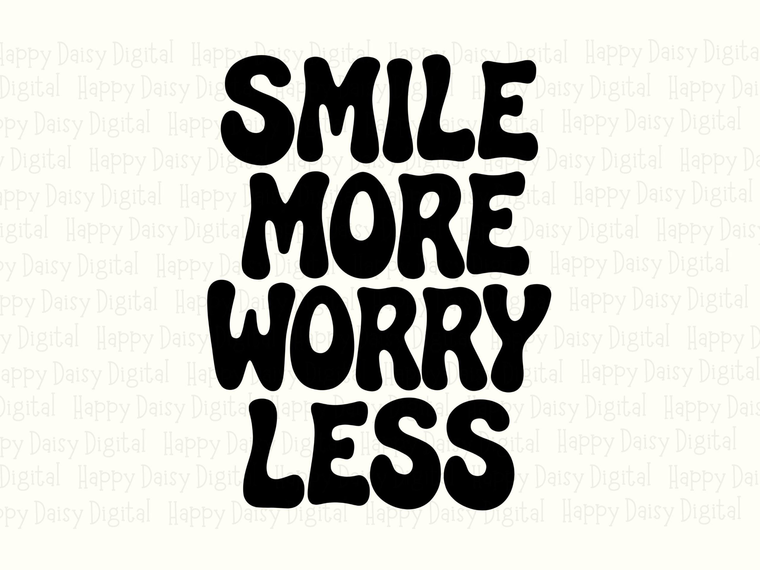 Smile More Svg, Retro Chunky Lettering Design | PNG Bundle, Print-Ready 300Dpi - Sublimation DTF - Image 2