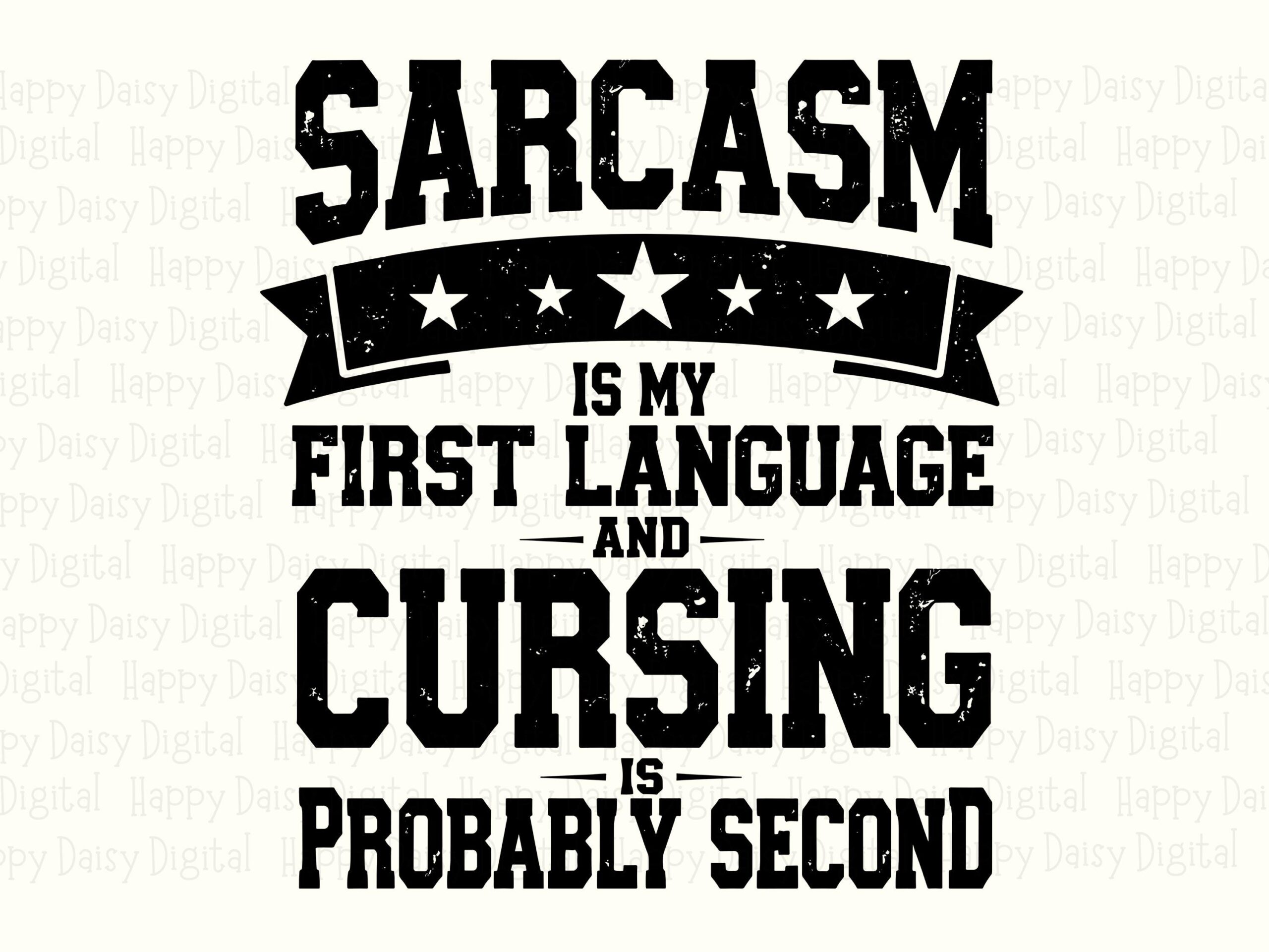 Sarcasm Svg, Distressed Banner Quote For POD, Png Cut File Bundle | Cricut, Silhouette | Commercial License - Image 2
