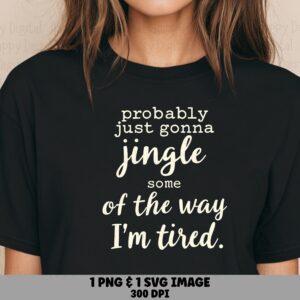 Christmas SVG, Funny Holiday Quote Design | PNG Bundle, 300 DPI, Cream Script Serif Mockup - Commercial License