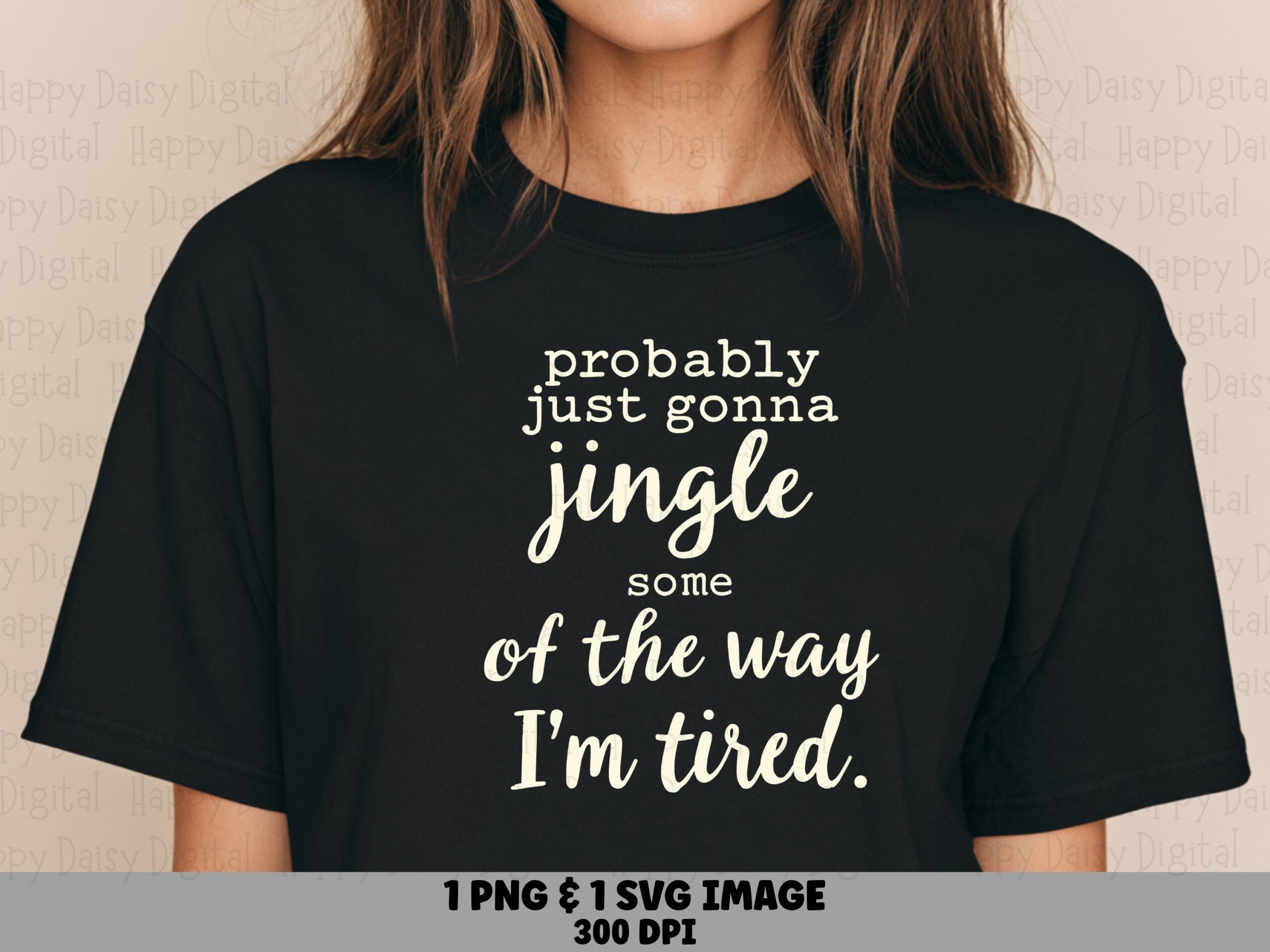 Christmas SVG, Funny Holiday Quote Design | PNG Bundle, 300 DPI, Cream Script Serif Mockup - Commercial License