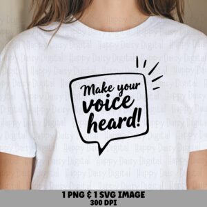 Speech Bubble SVG, Make Your Voice Heard Brush Script - Empowerment PNG, Commercial License, Cricut