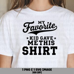 Favorite Kid Svg, Retro Baseball Script Design, Funny Parent Quote | Png Bundle, Commercial License