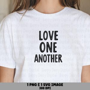 Love One Another, Outline Font Bundle - SVG PNG, Commercial Use | 300 DPI, Cricut Silhouette Canva
