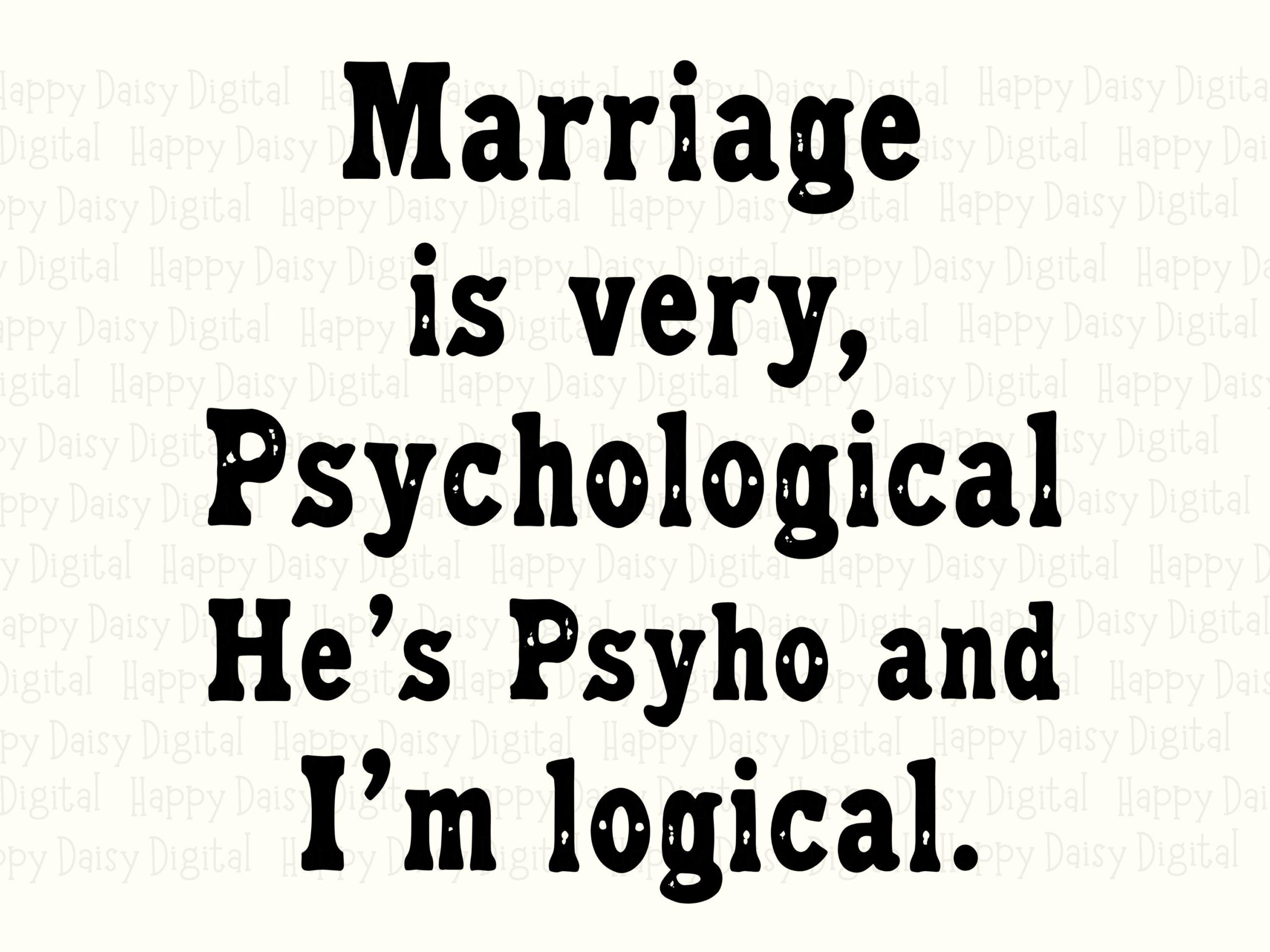 Marriage Humor Svg, Sarcastic Couple Quote - Digital PNG Bundle | Typewriter Black Lettering | Commercial Use, 300 DPI - Image 2