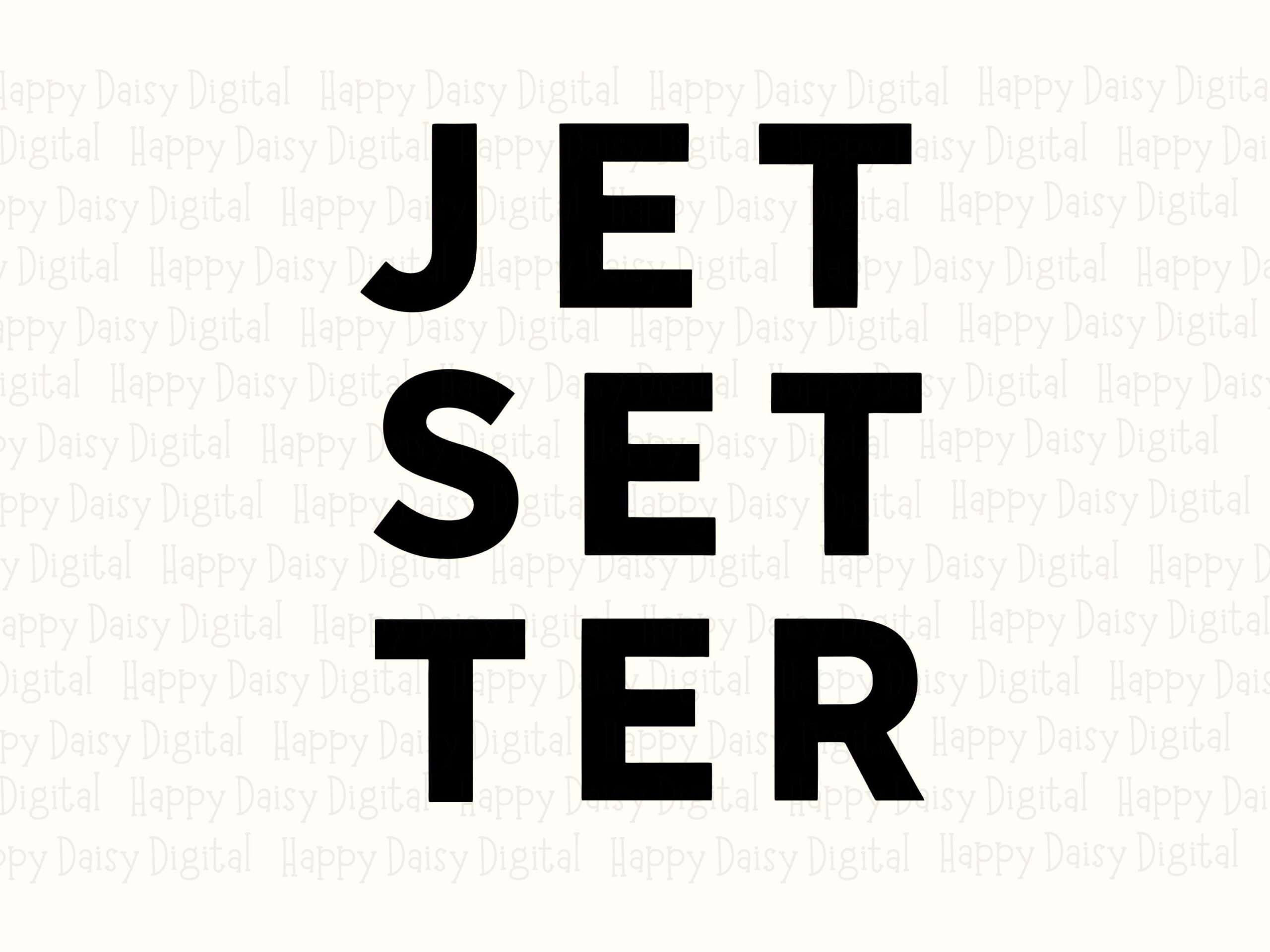 Jet Setter Text, Retro Distressed Travel Graphic PNG, SVG | Sublimation, Commercial Use, 300 DPI - Image 2
