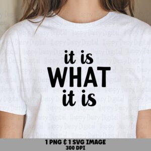 It Is What It Is, Sarcastic Quote Bundle, Bold Black Design | SVG PNG Files, Sublimation Ready, 300 DPI