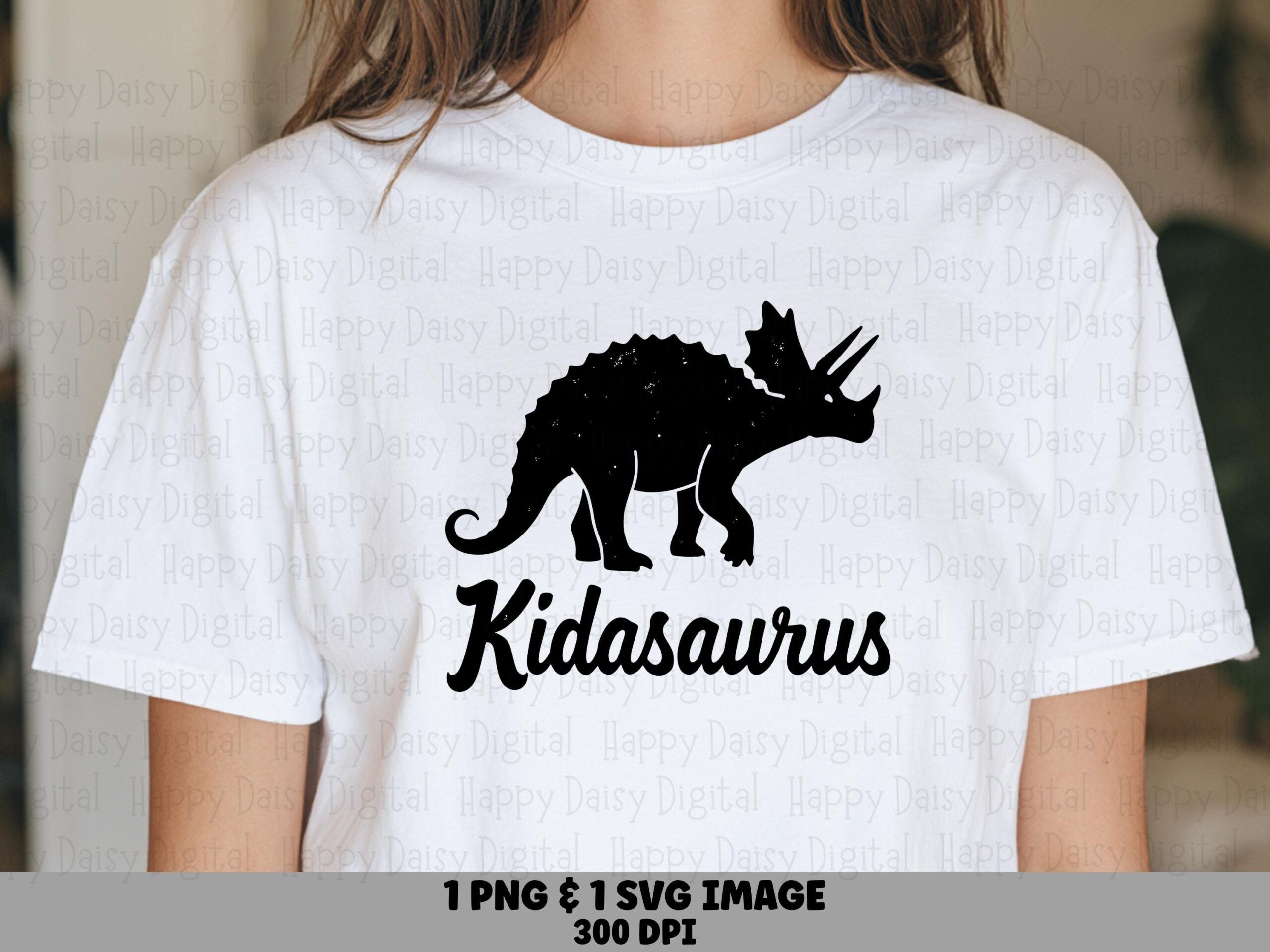 Kidasaurus SVG, Playful Triceratops Kids Design | PNG Included, Vector File | 300 DPI, Cricut Ready