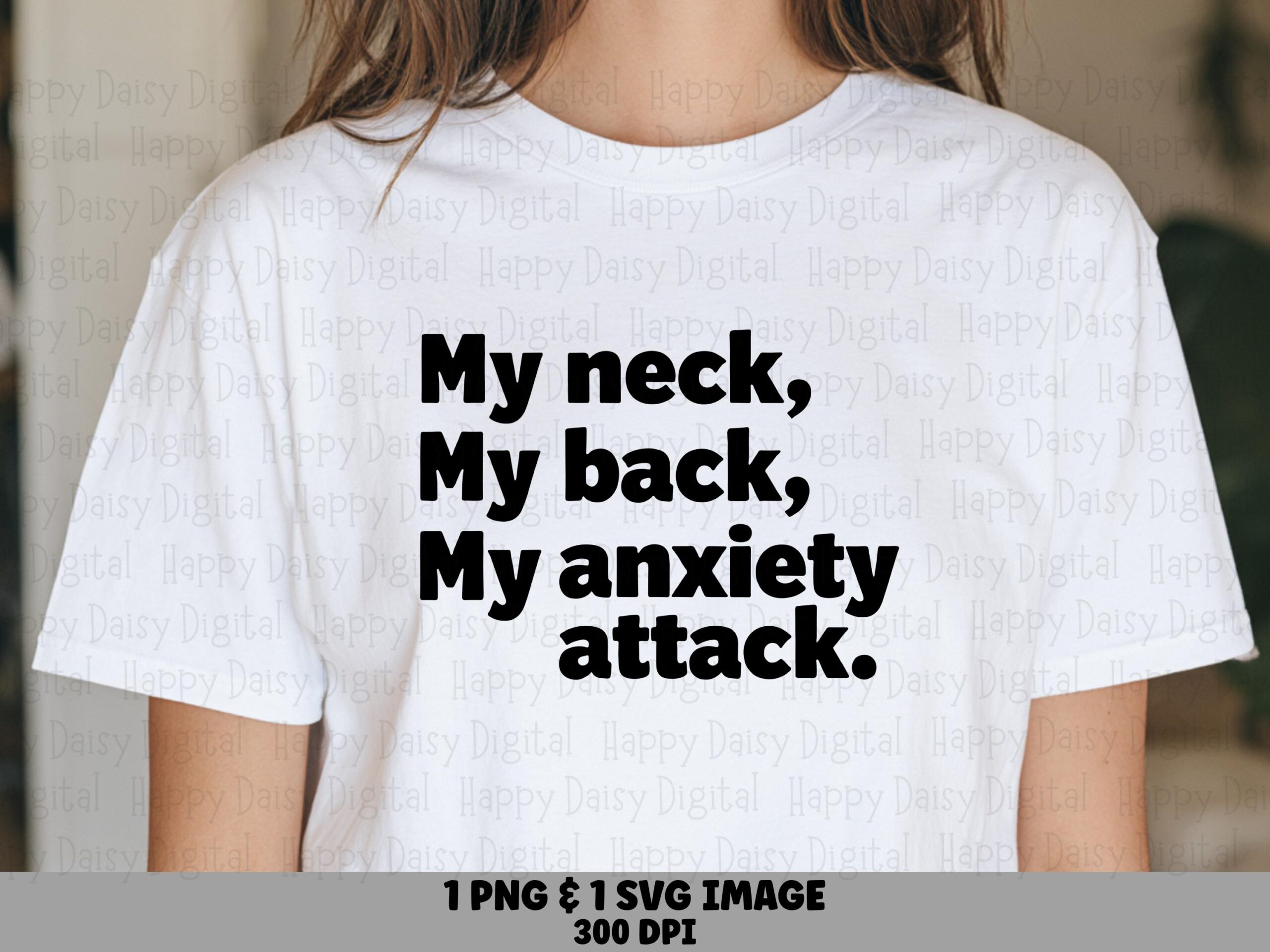 Anxiety SVG, Sarcastic Quote Cut File - Bold Typography, PNG Included | 300DPI Commercial Use