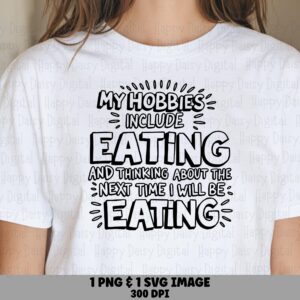 Funny Food Svg, Hand-Lettered Quote Design - PNG Bundle | Black And White, 300DPI Print-Ready