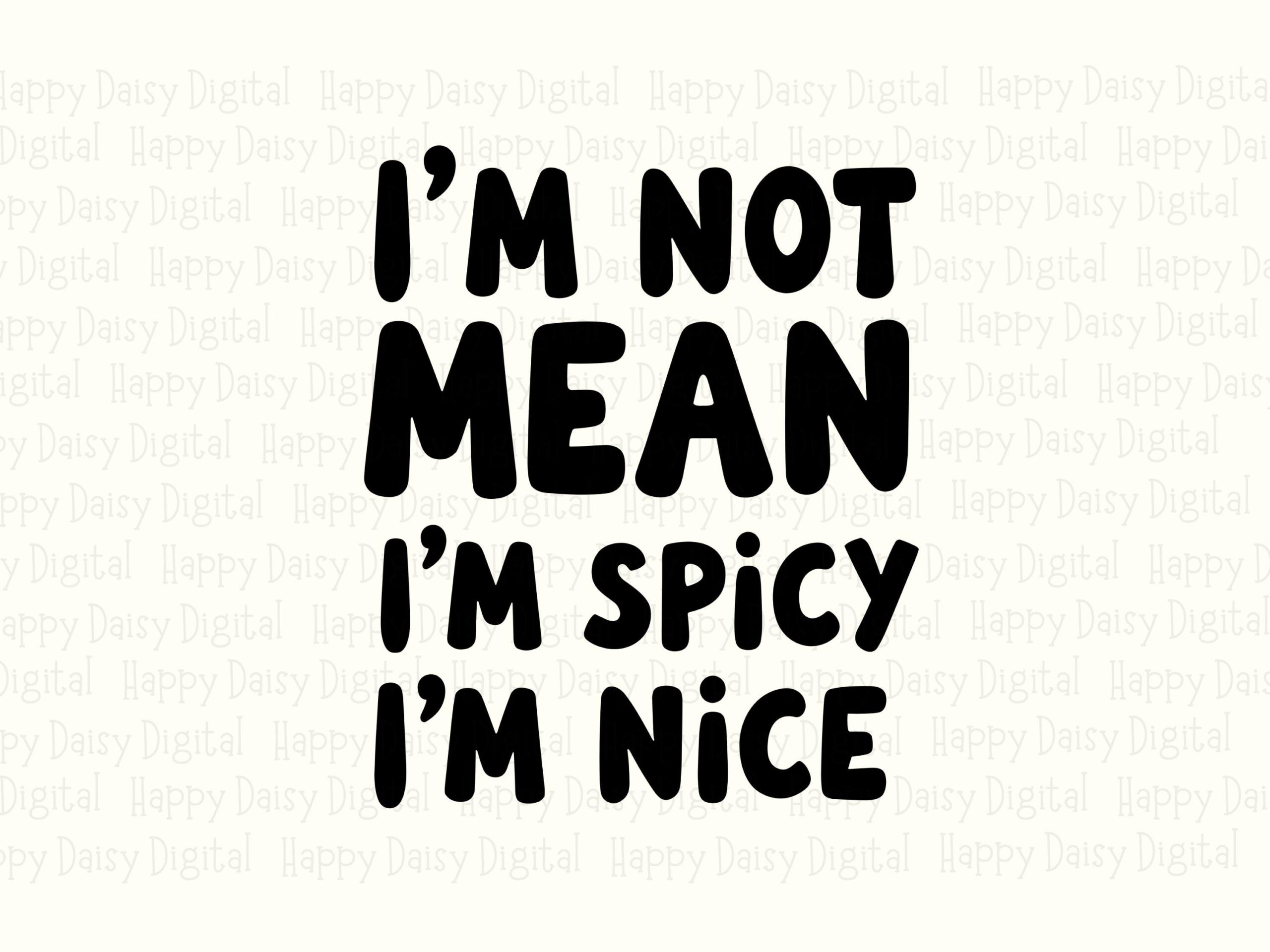 Not Mean Spicy Nice, Sassy Quote SVG PNG Bundle | Digital Download | 300 DPI, Chili Pepper Icon - Image 2
