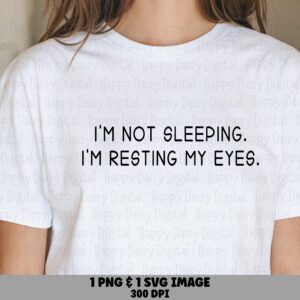 Resting My Eyes, Nap Humor SVG PNG Bundle | Typewriter Quote, Digital Files - Commercial License, POD