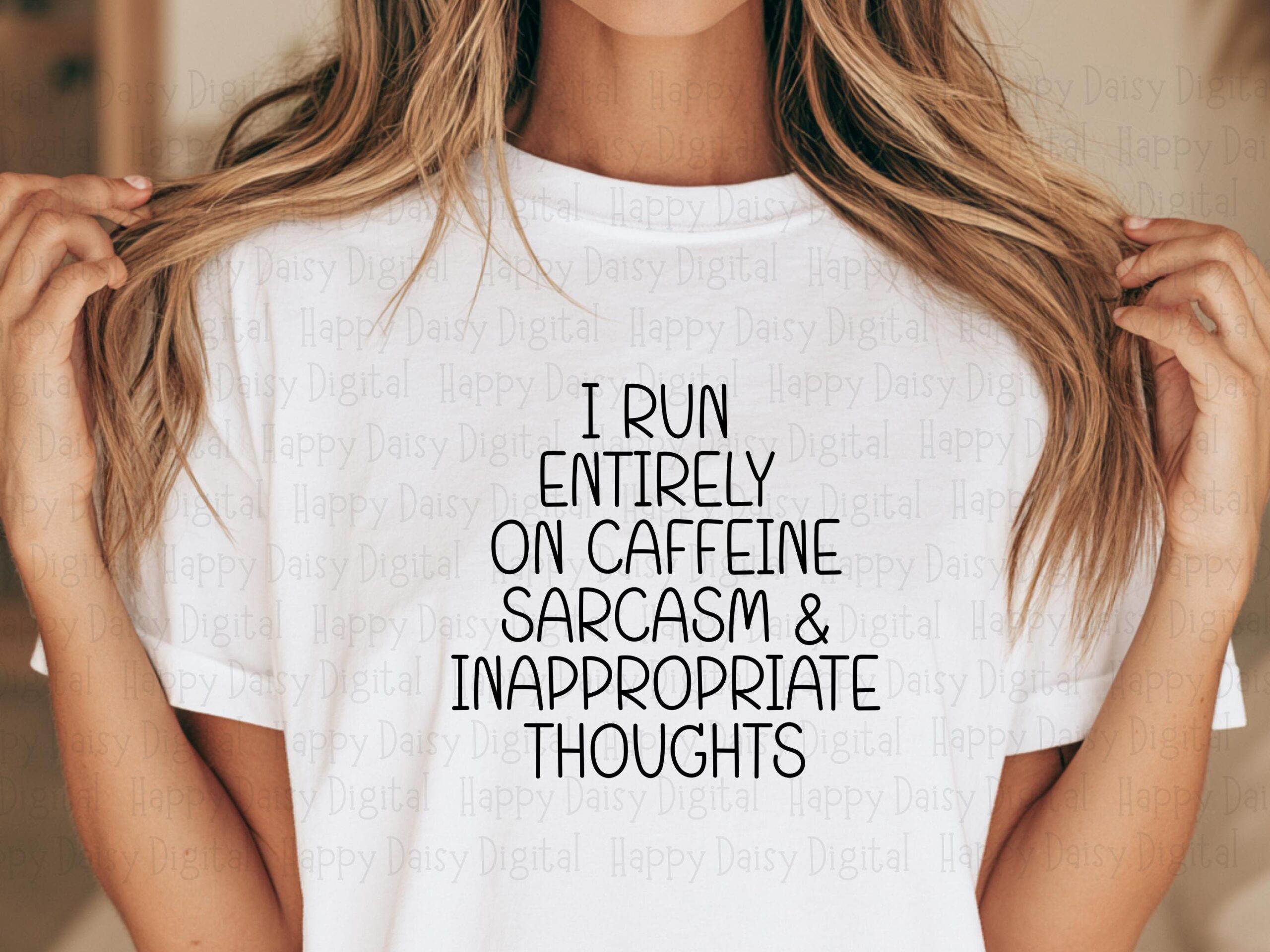 Caffeine SVG, Sarcastic Quote Design | PNG Included - Hand Lettered Coffee Artwork, Commercial Use