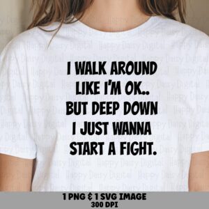 Start A Fight Svg, Sarcastic Quote Design | PNG Bundle, Commercial Use - Cricut, 300 DPI Tumblers