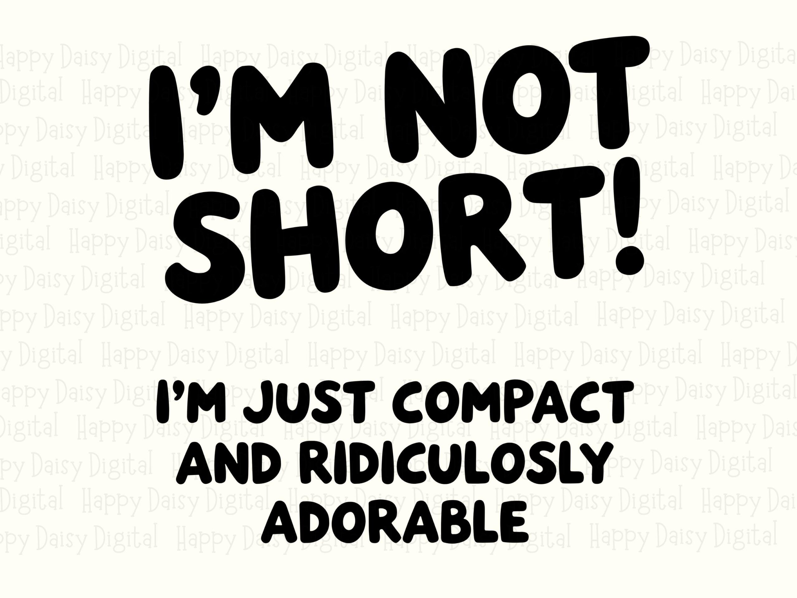 Short Girl Svg, Funny Quote Design, Compact Adorable Phrase - PNG Bundle | Commercial Use, 300 DPI - Image 2