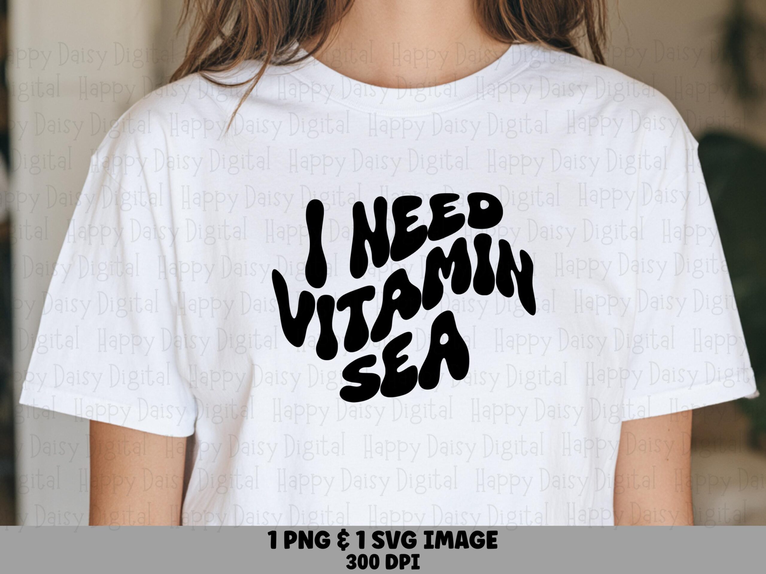 Vitamin Sea Svg, Groovy Retro Beach Design | PNG 300 DPI, Commercial License, Cricut Silhouette Ready