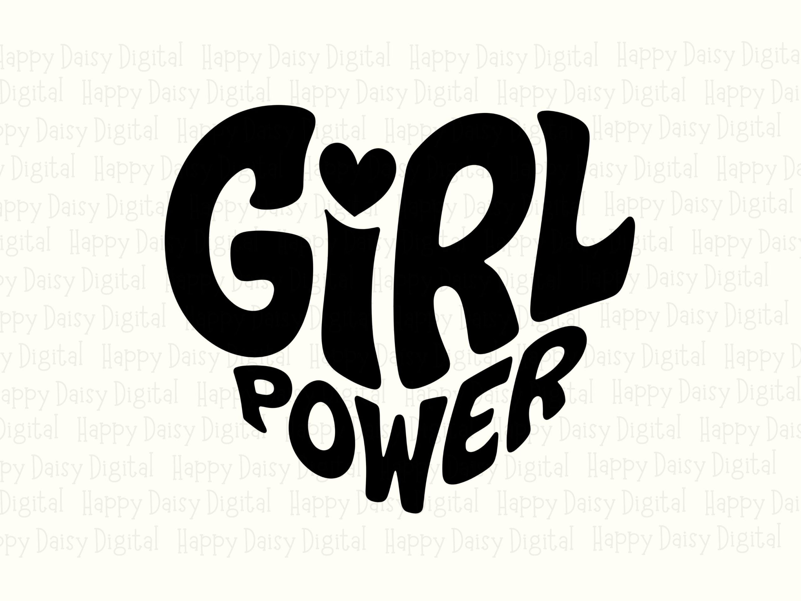 Girl Power Svg, Retro Heart Graphic Bundle | Png + Vector File, 300 DPI - Print Ready For Cricut, Silhouette, Canva - Image 2