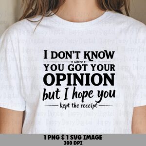 Your Opinion Svg, Sassy Quote Design | PNG Bundle, Print-Ready 300DPI - Cricut Silhouette Compatible