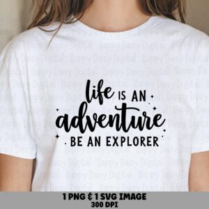 Adventure Explorer, Hand-Lettered Script PNG SVG | Sublimation, Commercial License, 300 DPI Transparent