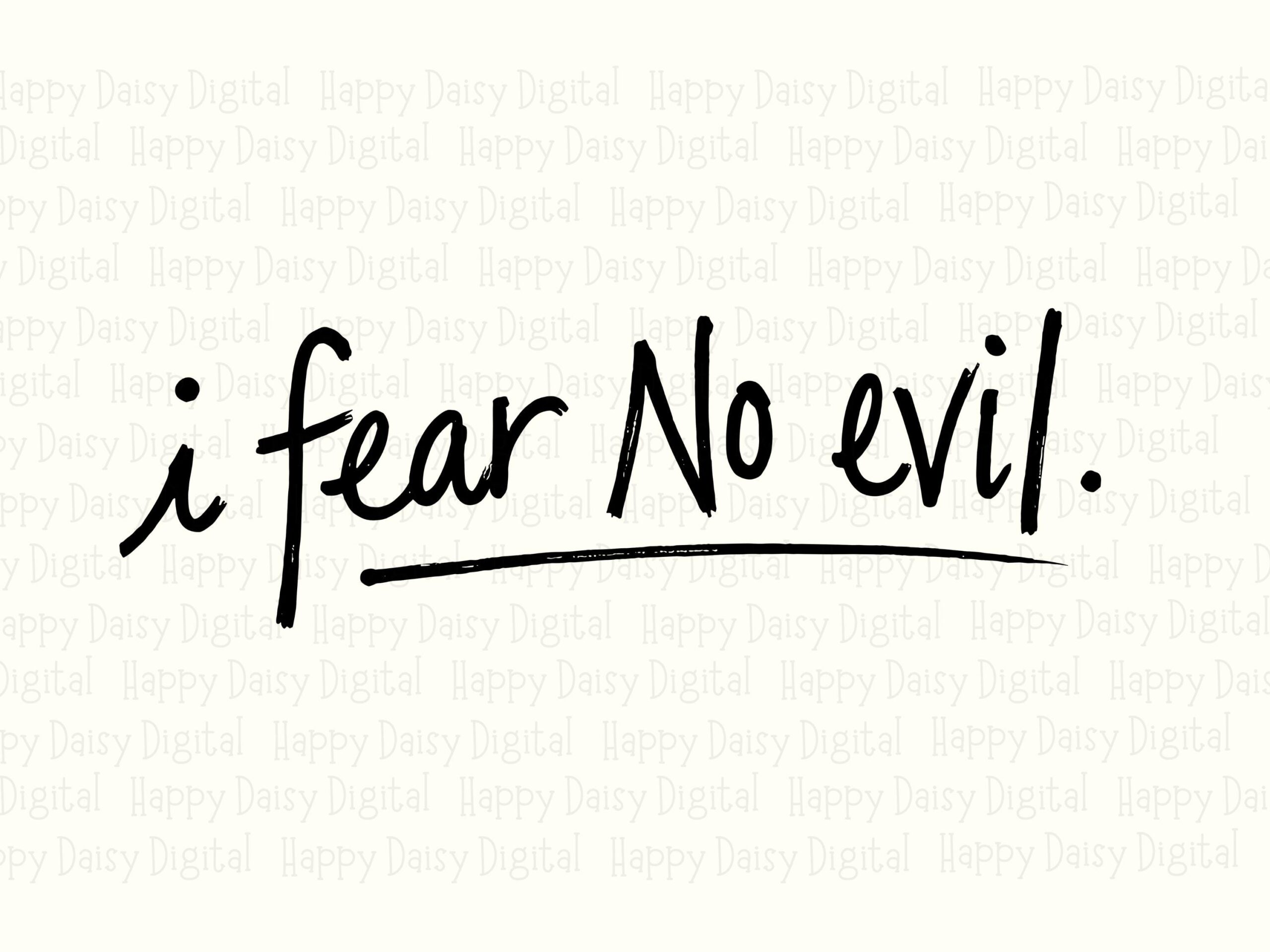 I Fear No Evil, Hand-Lettered Christian SVG PNG Bundle | Digital Download, 300 DPI, Sublimation Ready - Image 2