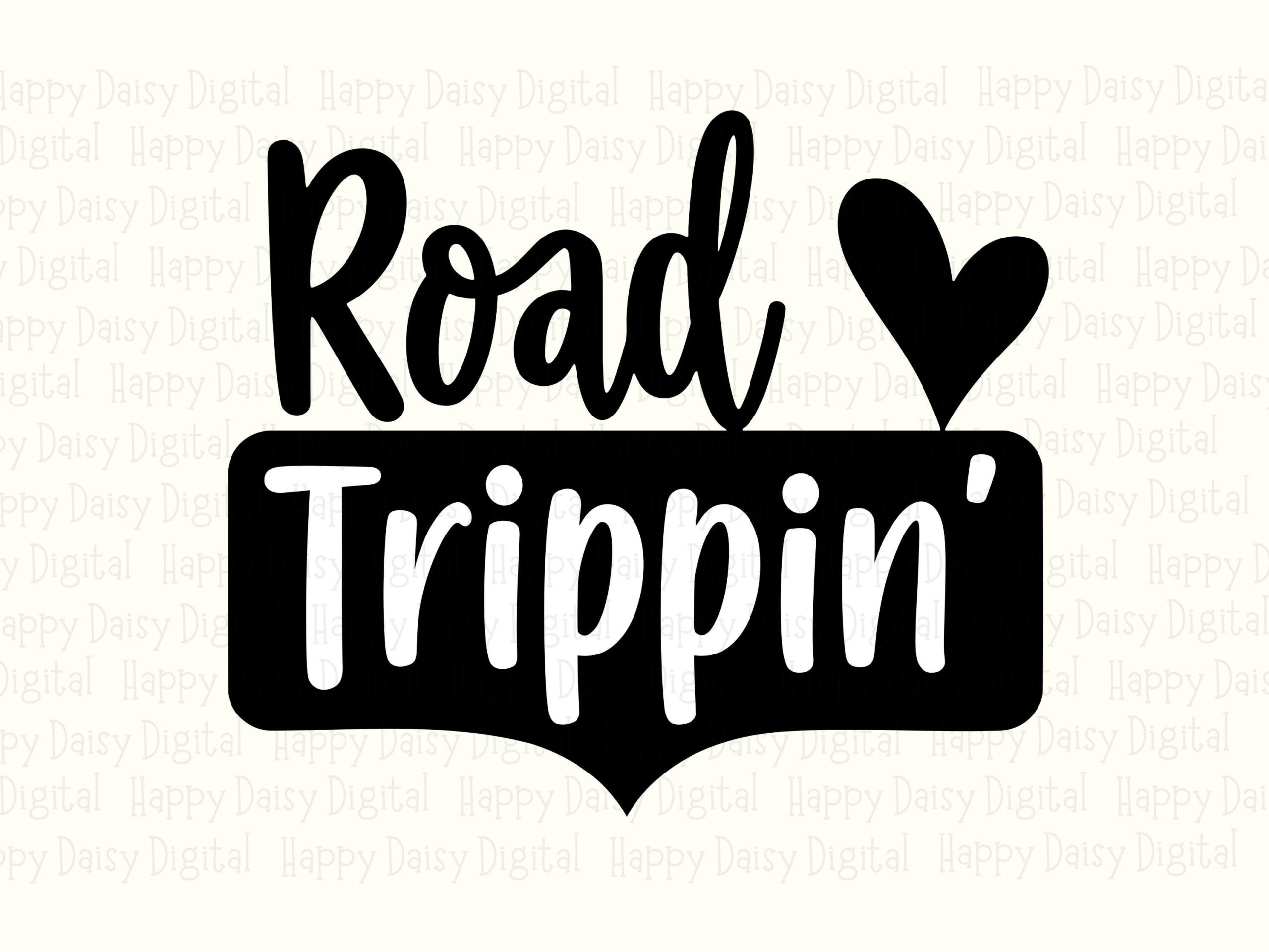 Road Trippin Design, Script Heart Banner PNG SVG | Sublimation Commercial Use | 300 DPI, Print-Ready - Image 2