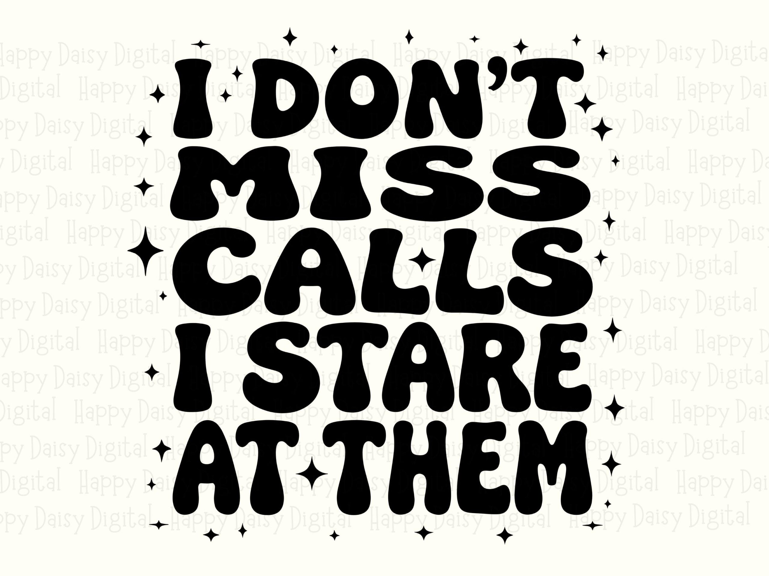 Dont Miss Calls, Groovy Retro Phone Humor SVG PNG Bundle | Digital Sublimation Files, 300 DPI - Image 2