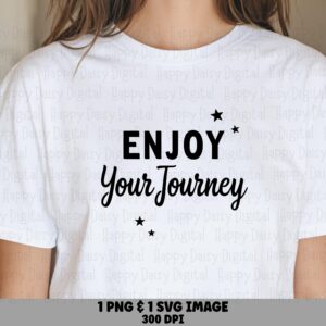 Enjoy Your Journey, Travel Inspirational SVG PNG Bundle | Script Stars Design | 300 DPI, Commercial Use