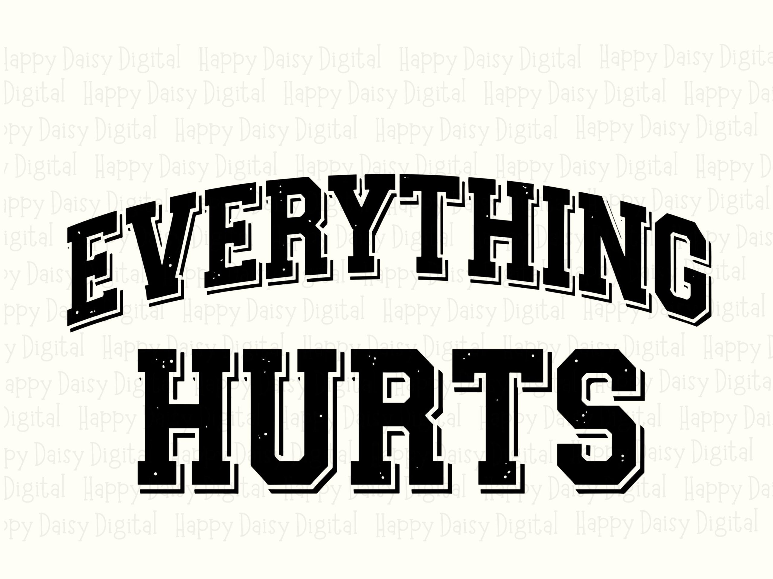 Everything Hurts, Varsity Font SVG PNG Bundle | Collegiate Lettering, Cricut Silhouette Canva Compatibility - Image 2