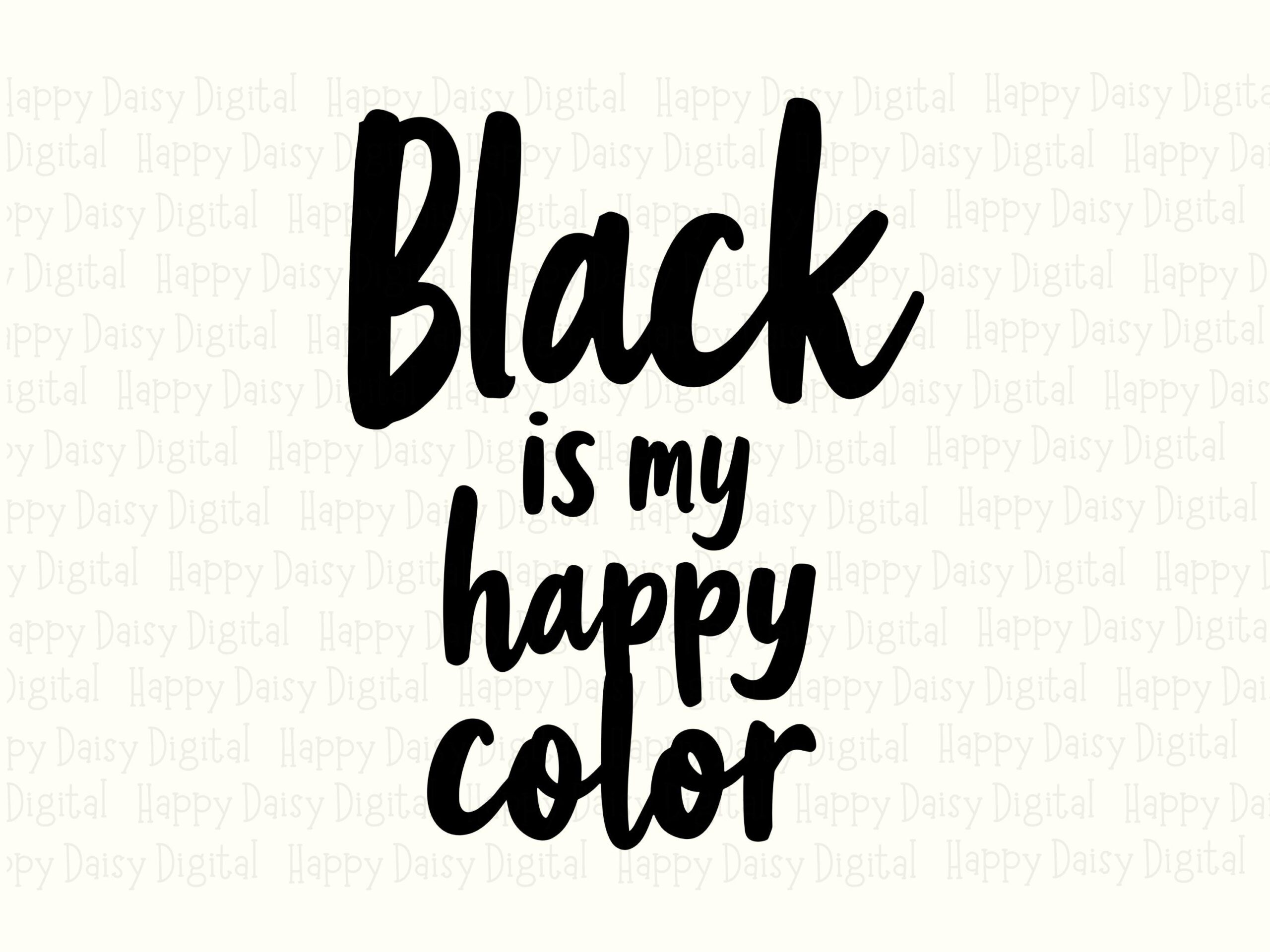 Black Happy Color, Hand-Lettered Goth SVG PNG Bundle | Digital Download | 300 DPI, Sublimation, Cricut Compatible - Image 2