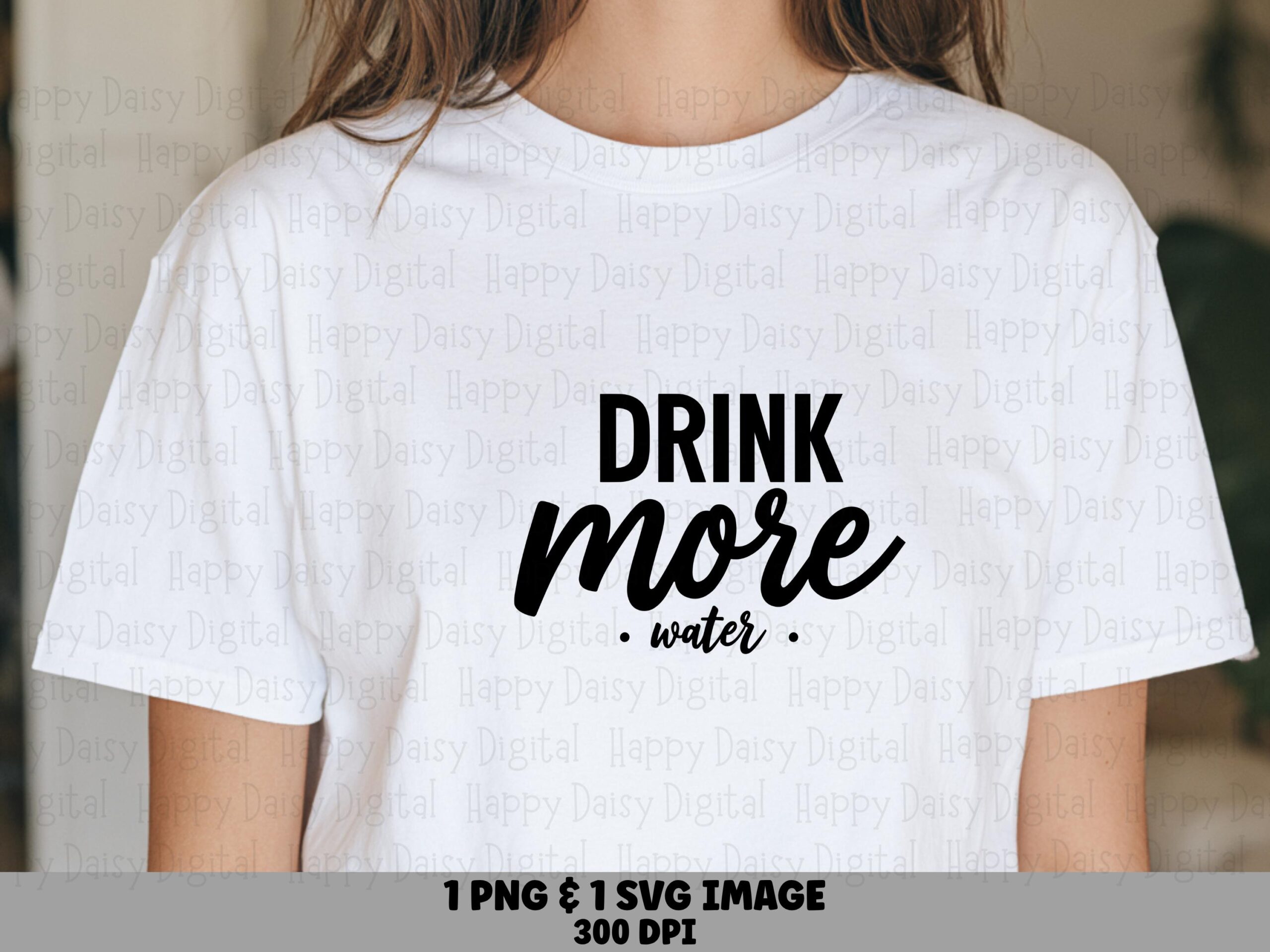 Drink More Water, Bold Script SVG PNG Bundle | Print-Ready 300 DPI, Commercial Use - For Tumblers, Mugs, Tote