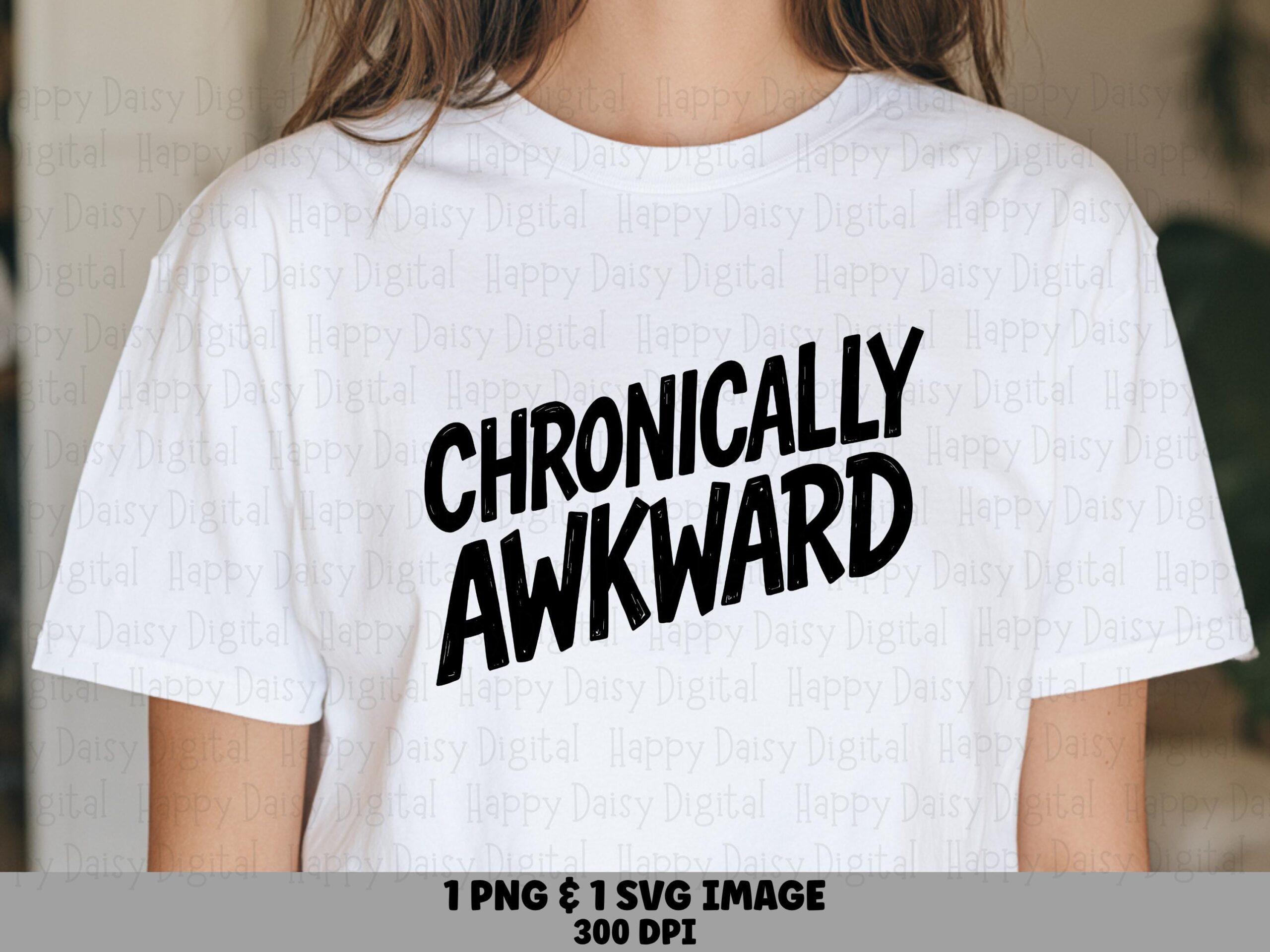 Chronically Awkward, Slanted Distressed SVG PNG Bundle | Digital Sublimation Design, Commercial Use