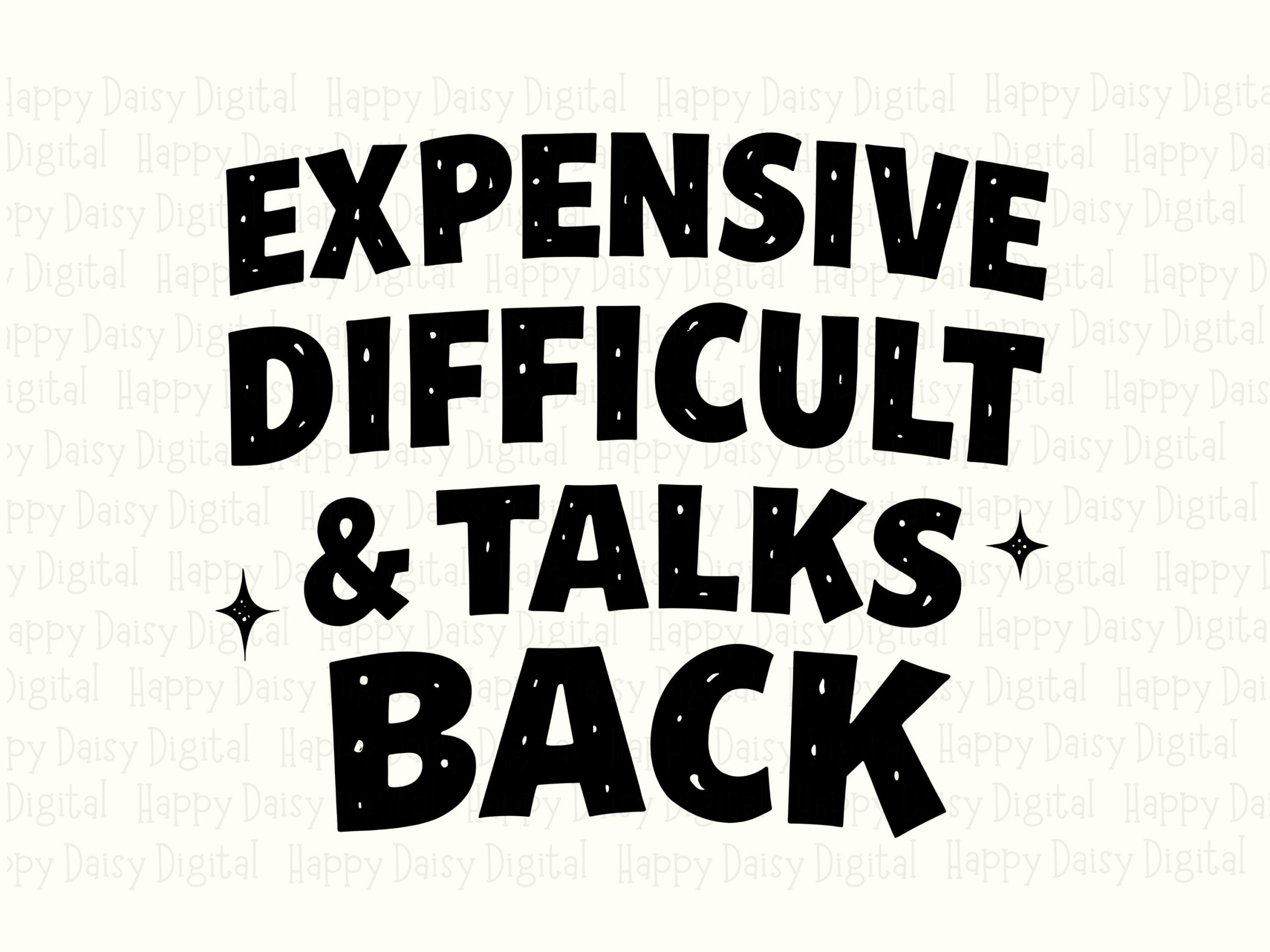 Expensive Svg, Sassy Quote Design, Talks Back Phrase | PNG Bundle, 300 DPI, Commercial License - Image 2