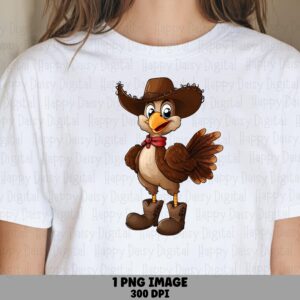 Cowboy Turkey PNG | Sublimation Commercial Use POD
