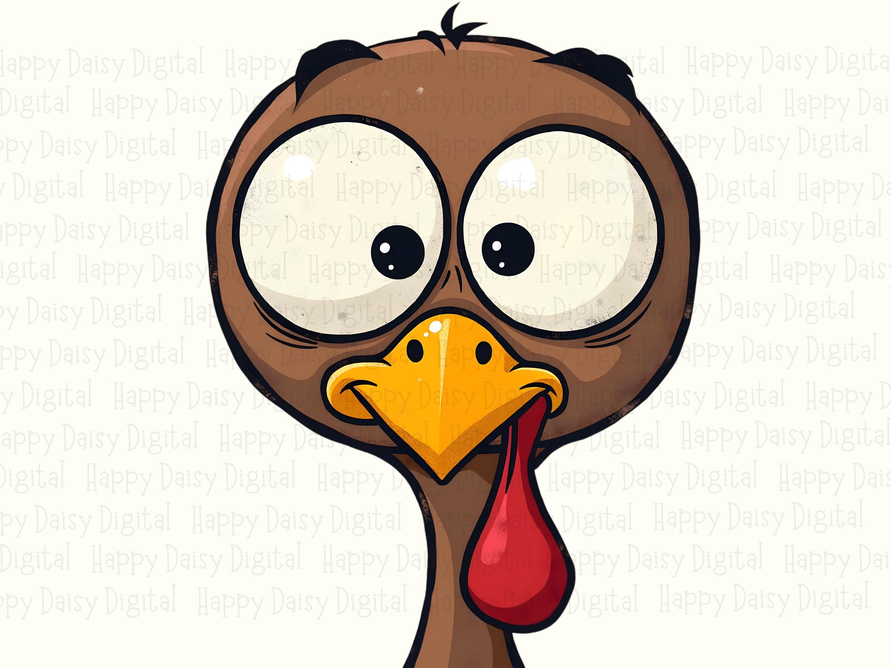 Funny Turkey Face Closeup PNG | Sublimation Commercial Use POD - Image 2